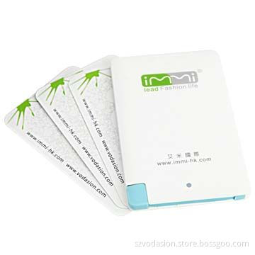 Wholesale custom-made 1,500/2,000/2,500mAh Slim credit card portable mobile power bank charger